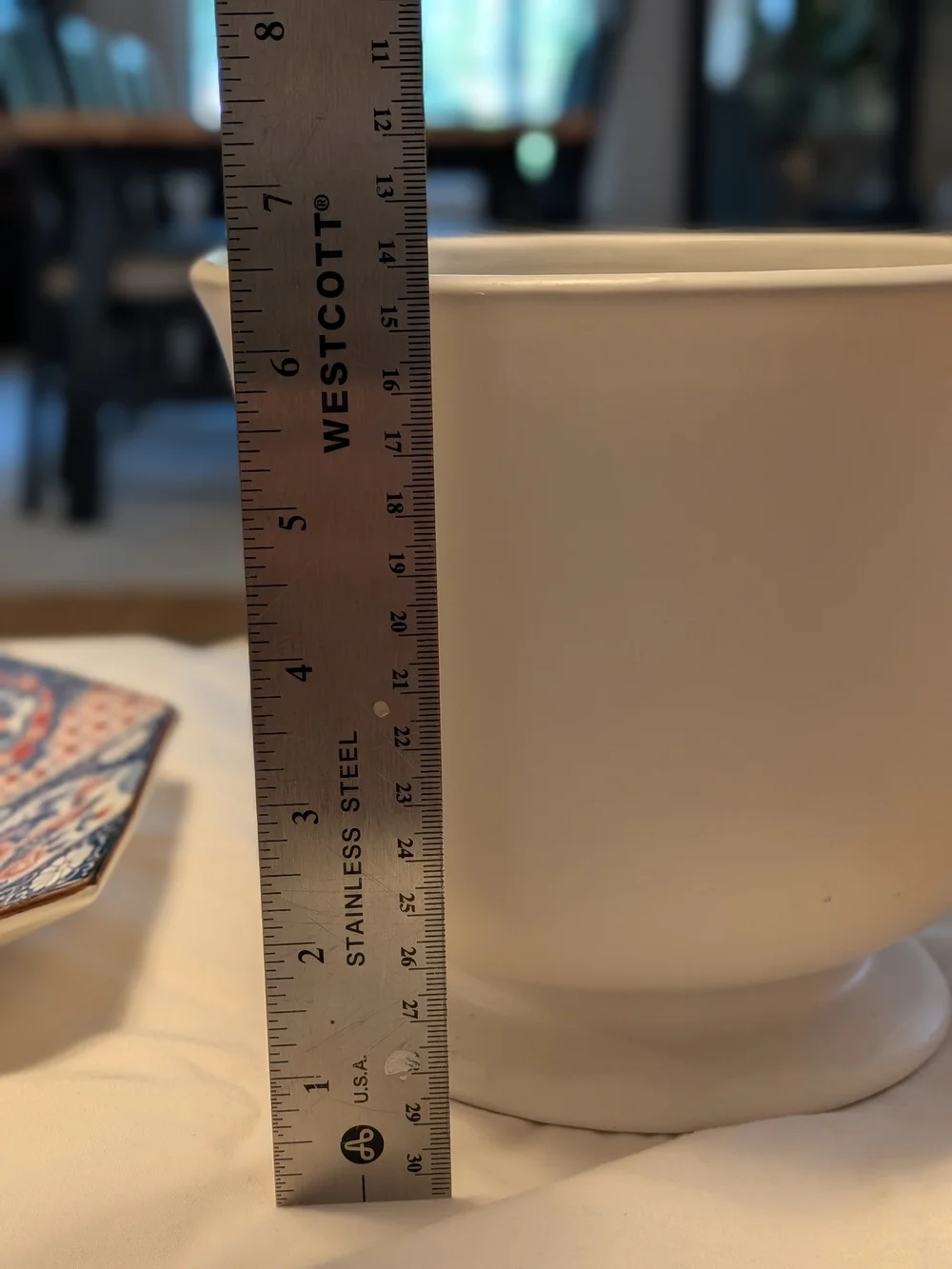 Pedestal Vessel Cachepot Planter Vase Matte White Ceramic